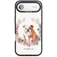 Personalised English Bulldog Floral Portrait