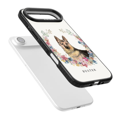 Personalised German Shepherd Floral Portrait