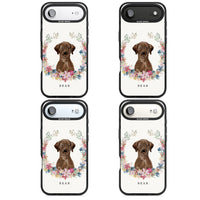 Personalised Chocolate Labrador Floral Portrait