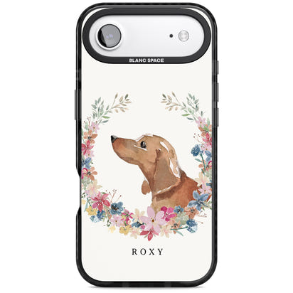 Personalised Tan Dachshund Floral Portrait