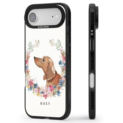 Personalised Tan Dachshund Floral Portrait