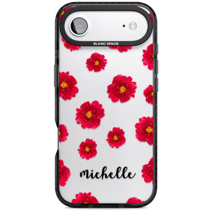 Personalised Red Peonies & Cursive