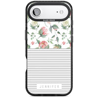 Personalised Light Floral Pattern & Stripes