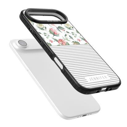 Personalised Light Floral Pattern & Stripes