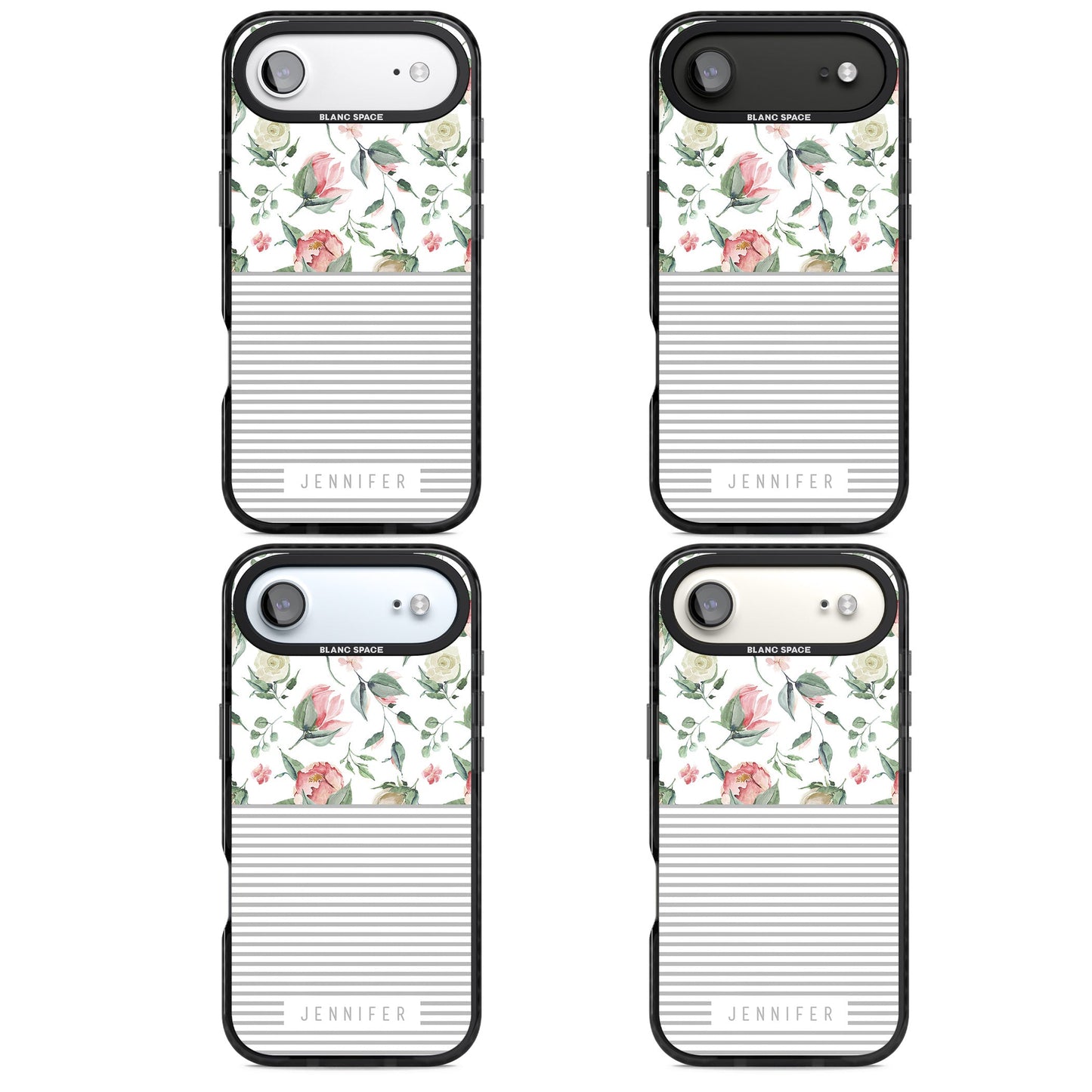Personalised Light Floral Pattern & Stripes