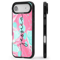 Personalised Turquoise & Pink Marbled