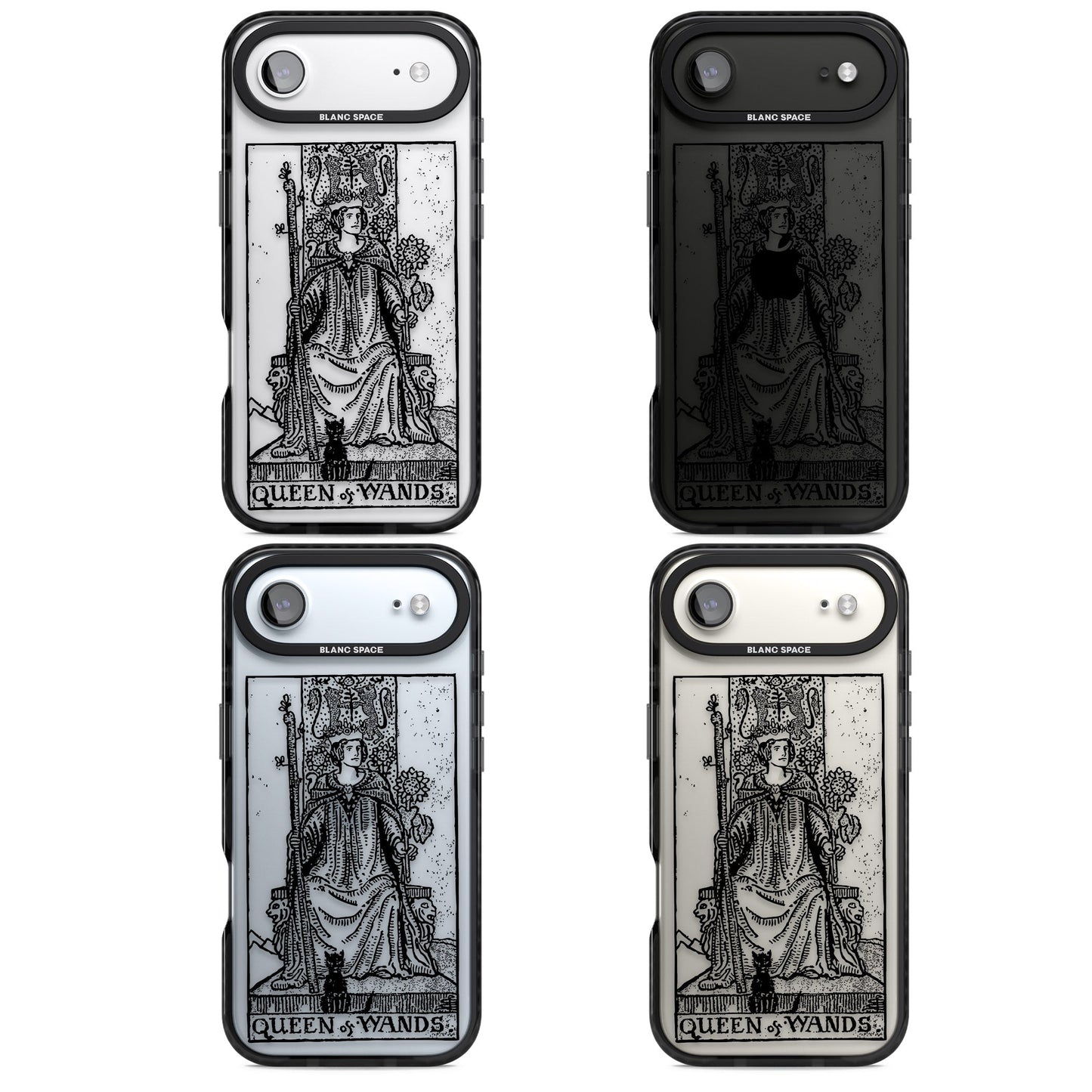 Personalisierte Tarotkarte „Königin der Stäbe“ (transparent)