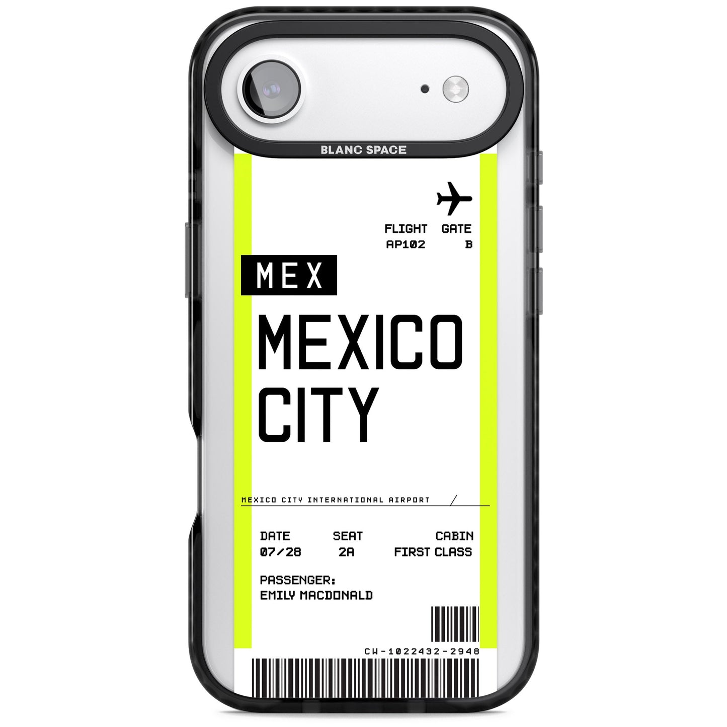 Carte d'embarquement personnalisée pour Mexico