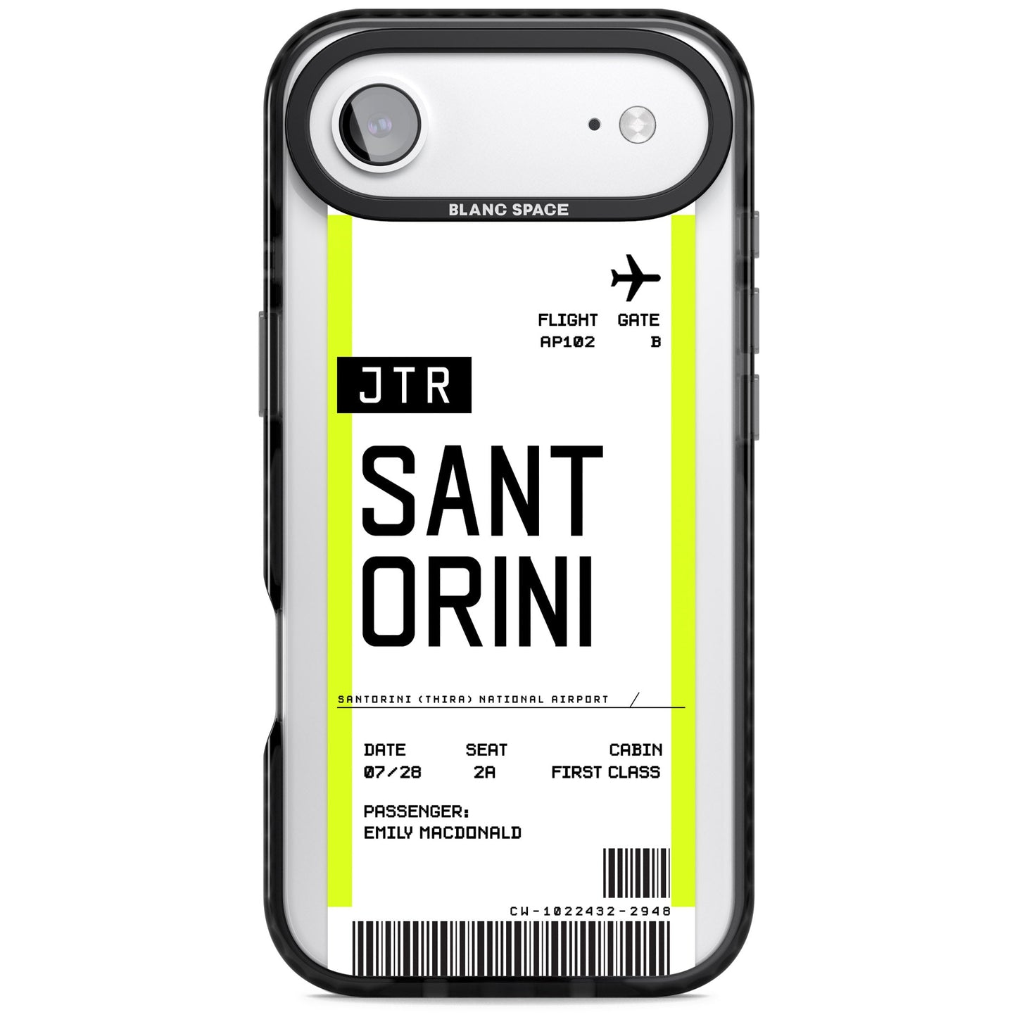 Personalisierte Bordkarte für Santorini