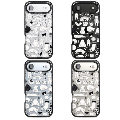 Cartoon Cat Collage Black & White