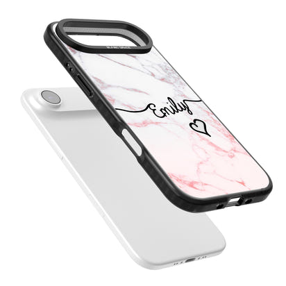 Personalised Pink Fade Marble Heart