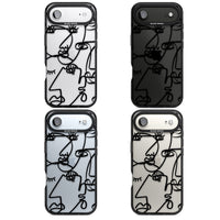 Abstract Line Art Black Clear