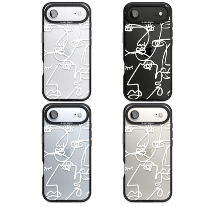 Abstract Line Art White Clear