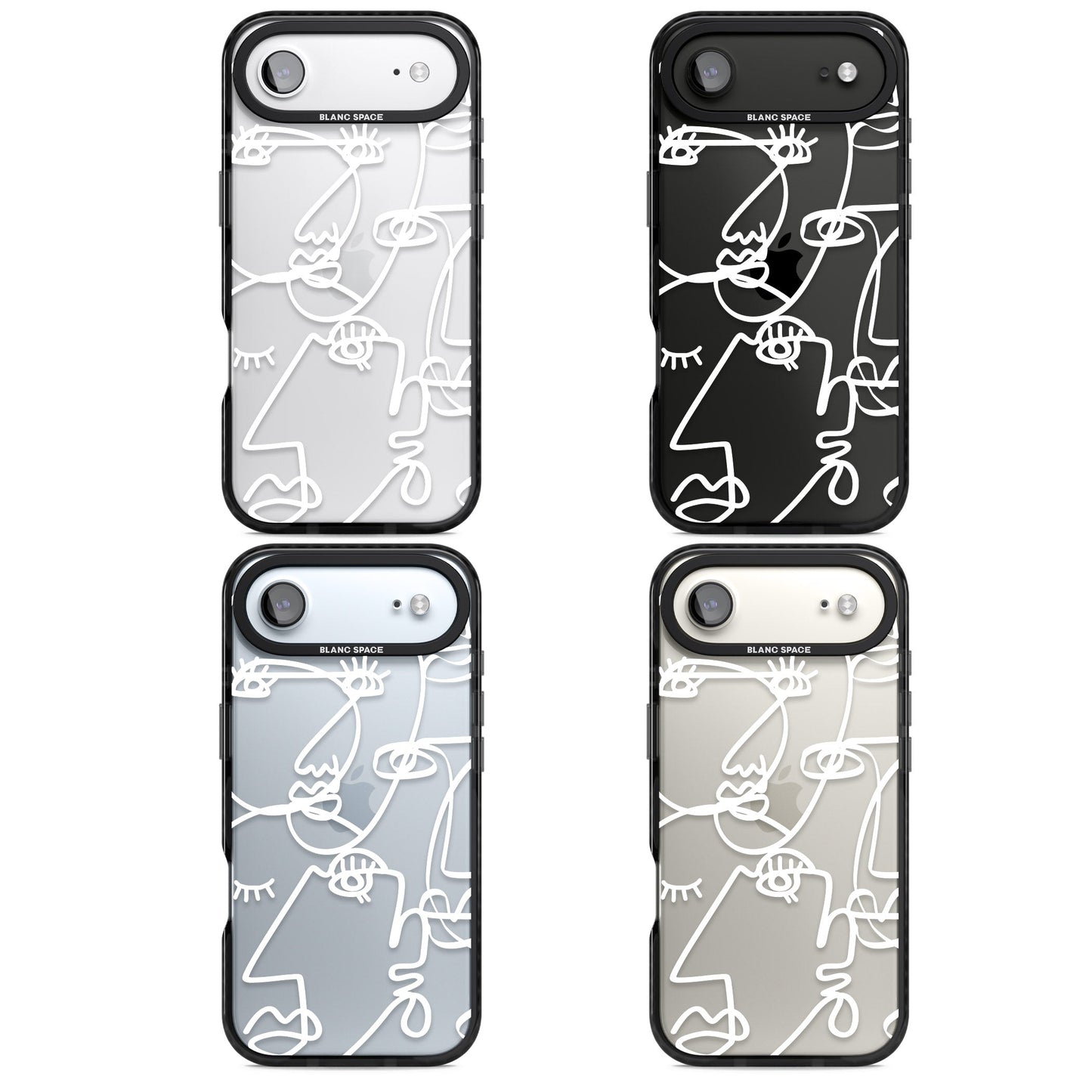 Abstract Line Art White Clear