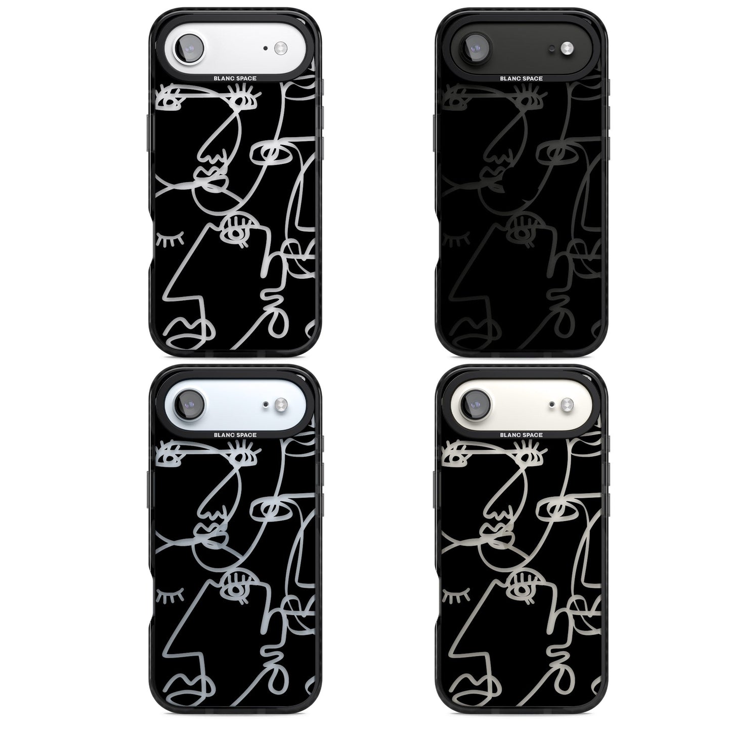 Abstract Line Art Clear Black