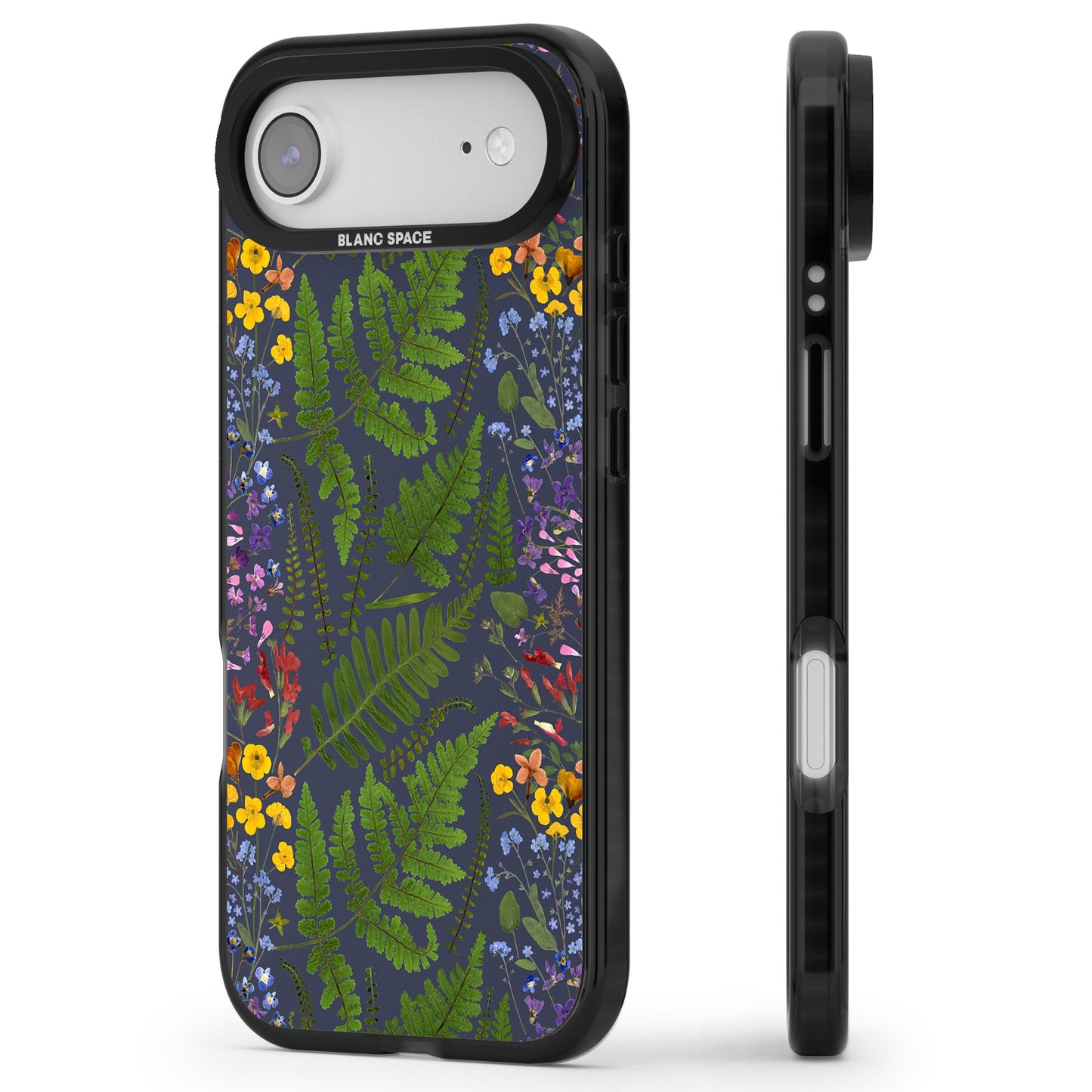 Busy Floral And Fern Design Navy