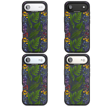 Busy Floral And Fern Design Navy