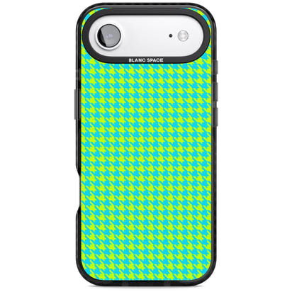 Neon Lime & Turquoise Houndstooth