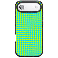 Neon Lime & Turquoise Houndstooth