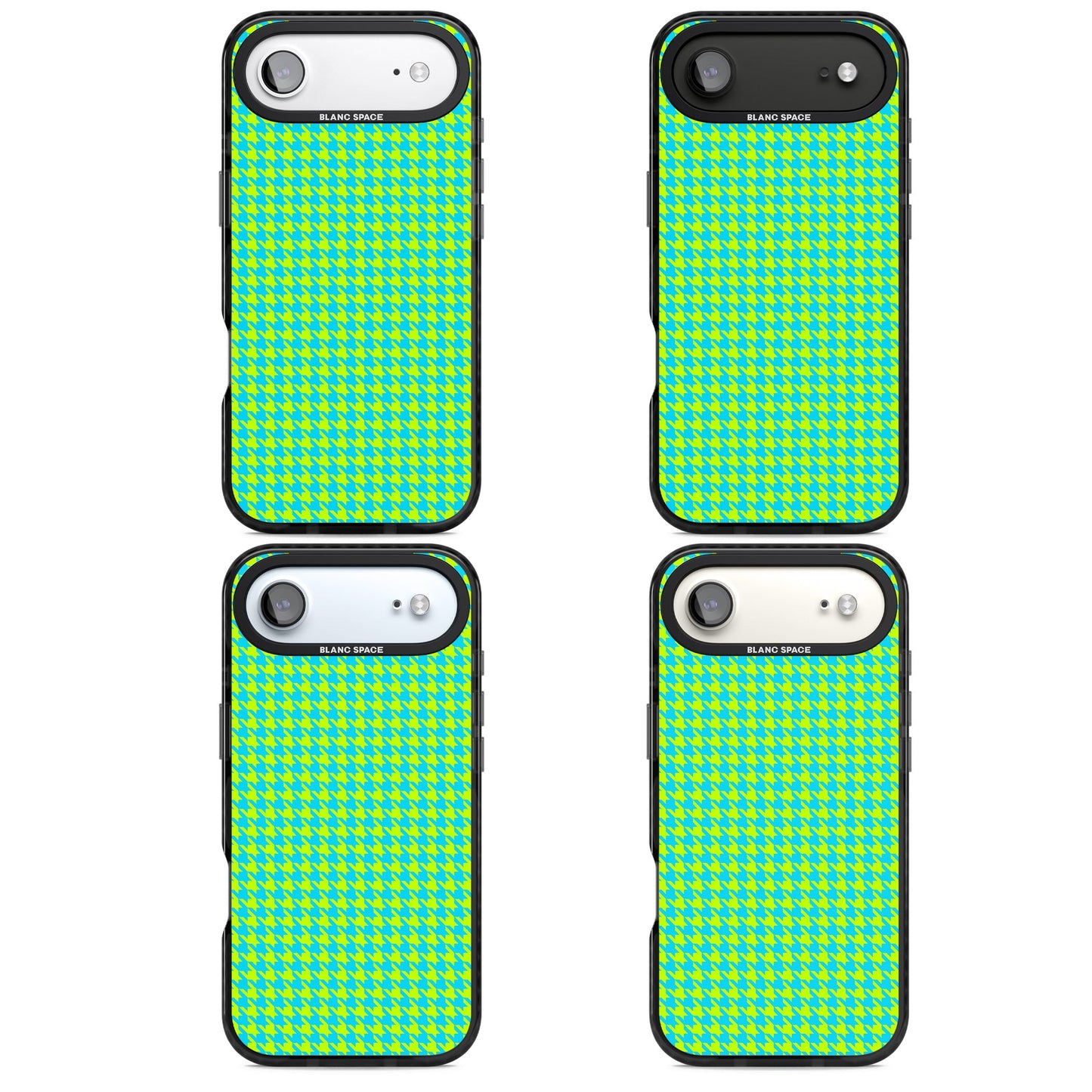 Neon Lime & Turquoise Houndstooth