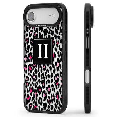 Personalised Clear Pink Leopard Monogram
