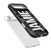 Personalised Black Camo Name Vertical