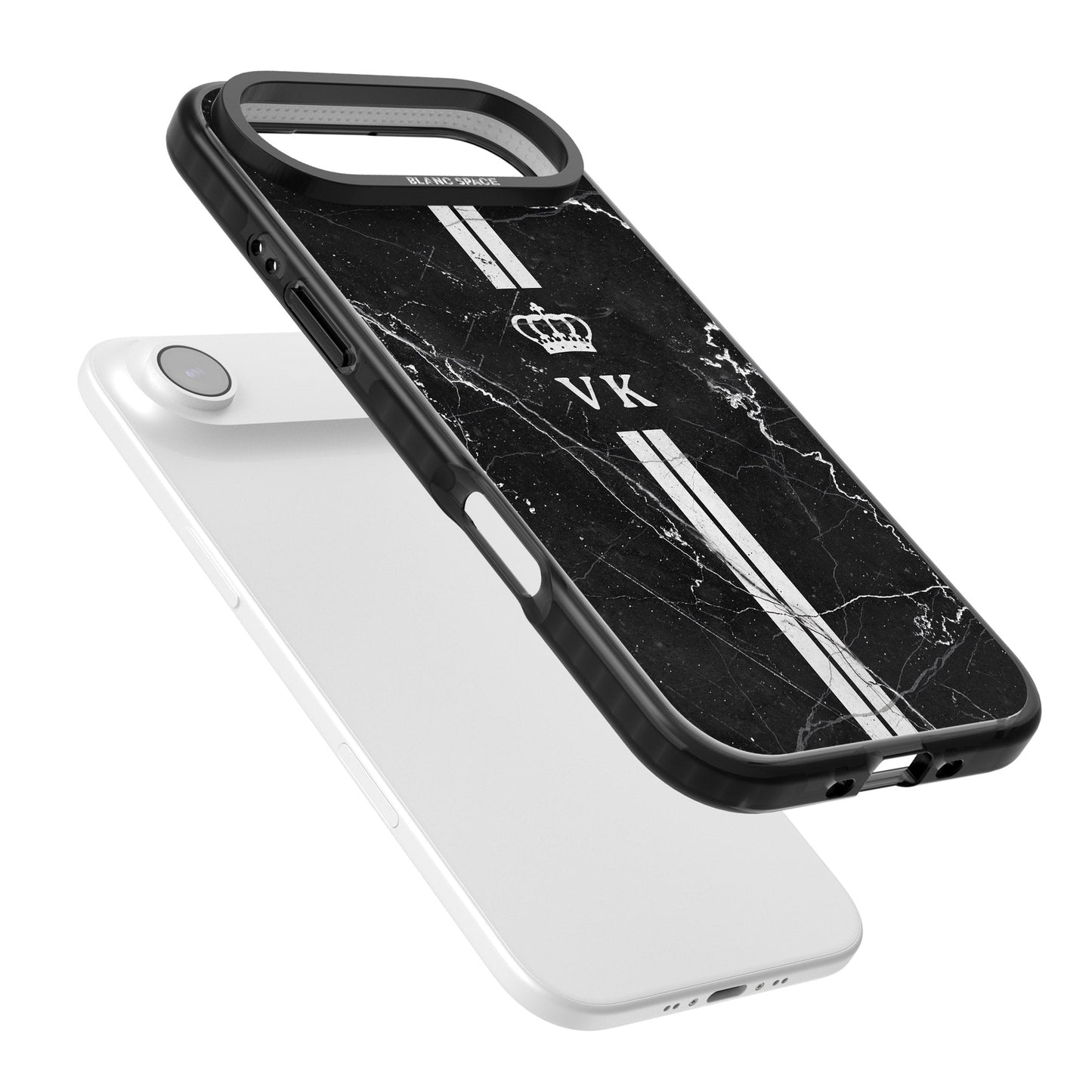 Personalised Black Marble Stripe Initials