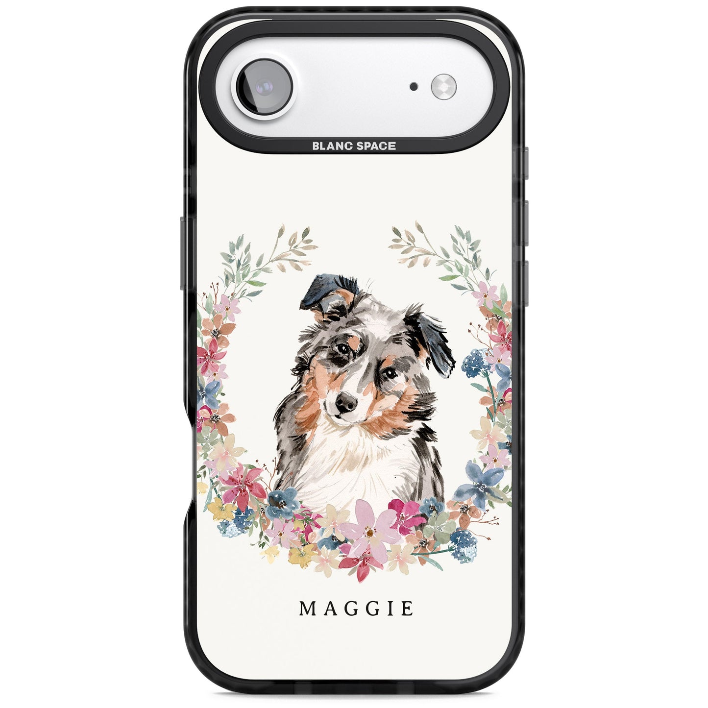 Personalised Australian Shepherd Floral Portrait