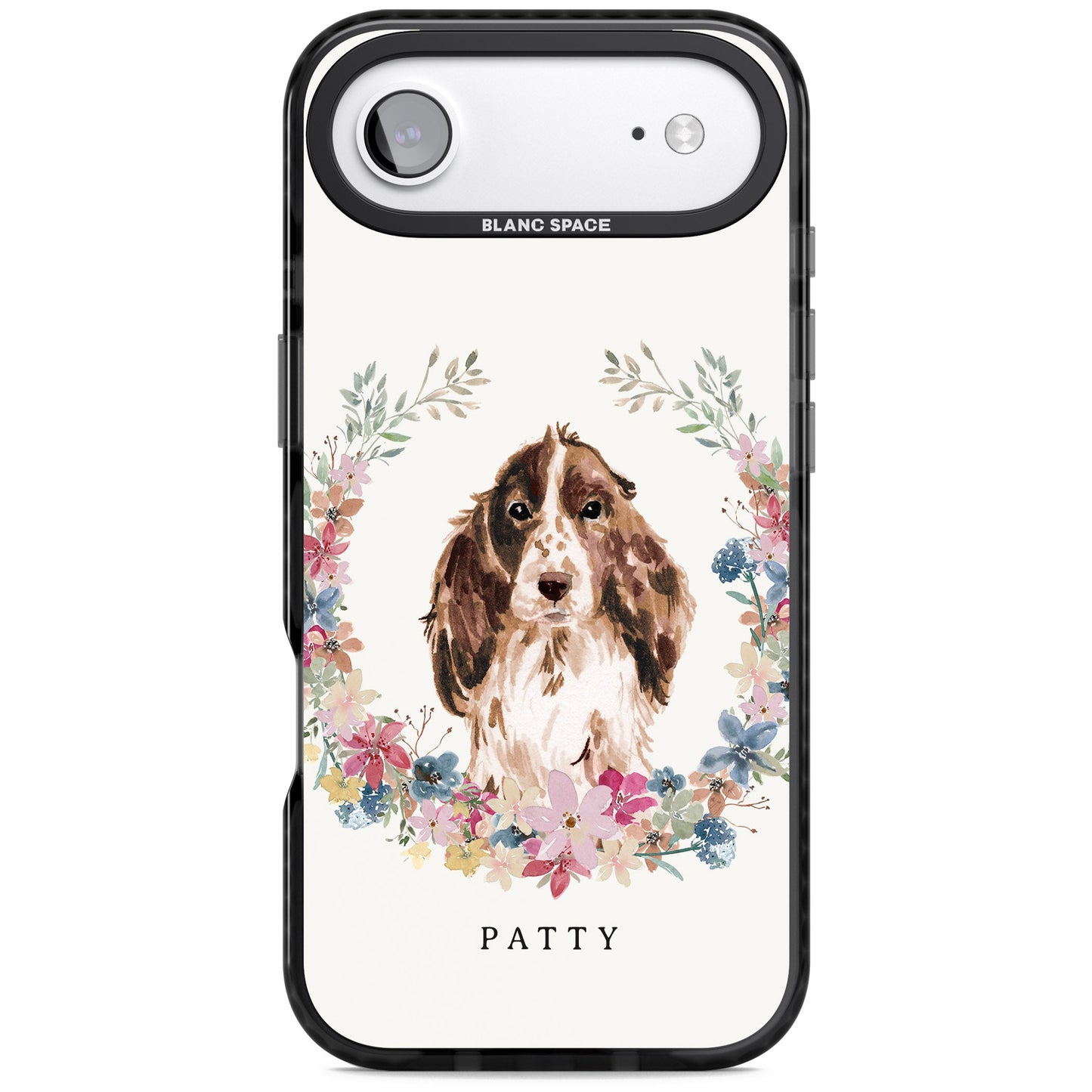 Personalised Cocker Spaniel Floral Portrait