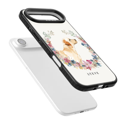 Personalised Yellow Labrador Floral Portrait