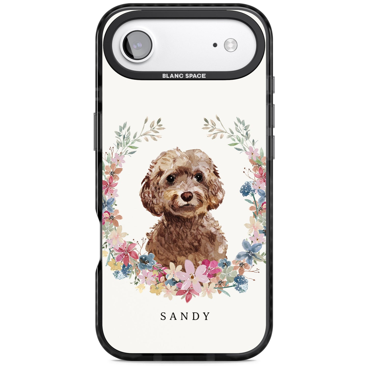 Personalised Brown Cockapoo Floral Portrait