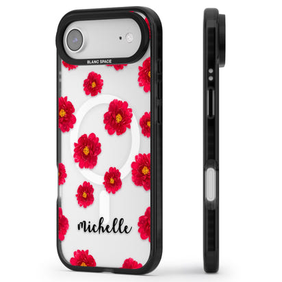 Personalised Red Peonies & Cursive