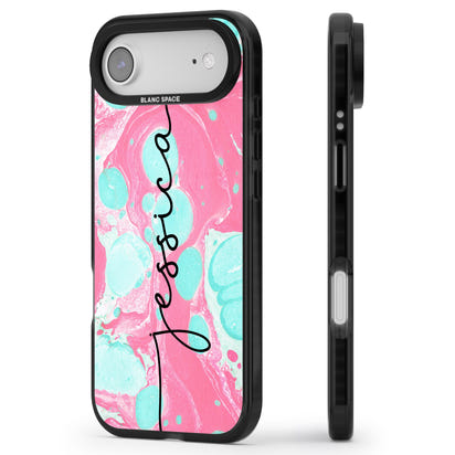 Personalised Turquoise & Pink Marbled
