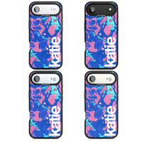 Personalisiertes marineblau-türkisfarbenes Marmor-Design