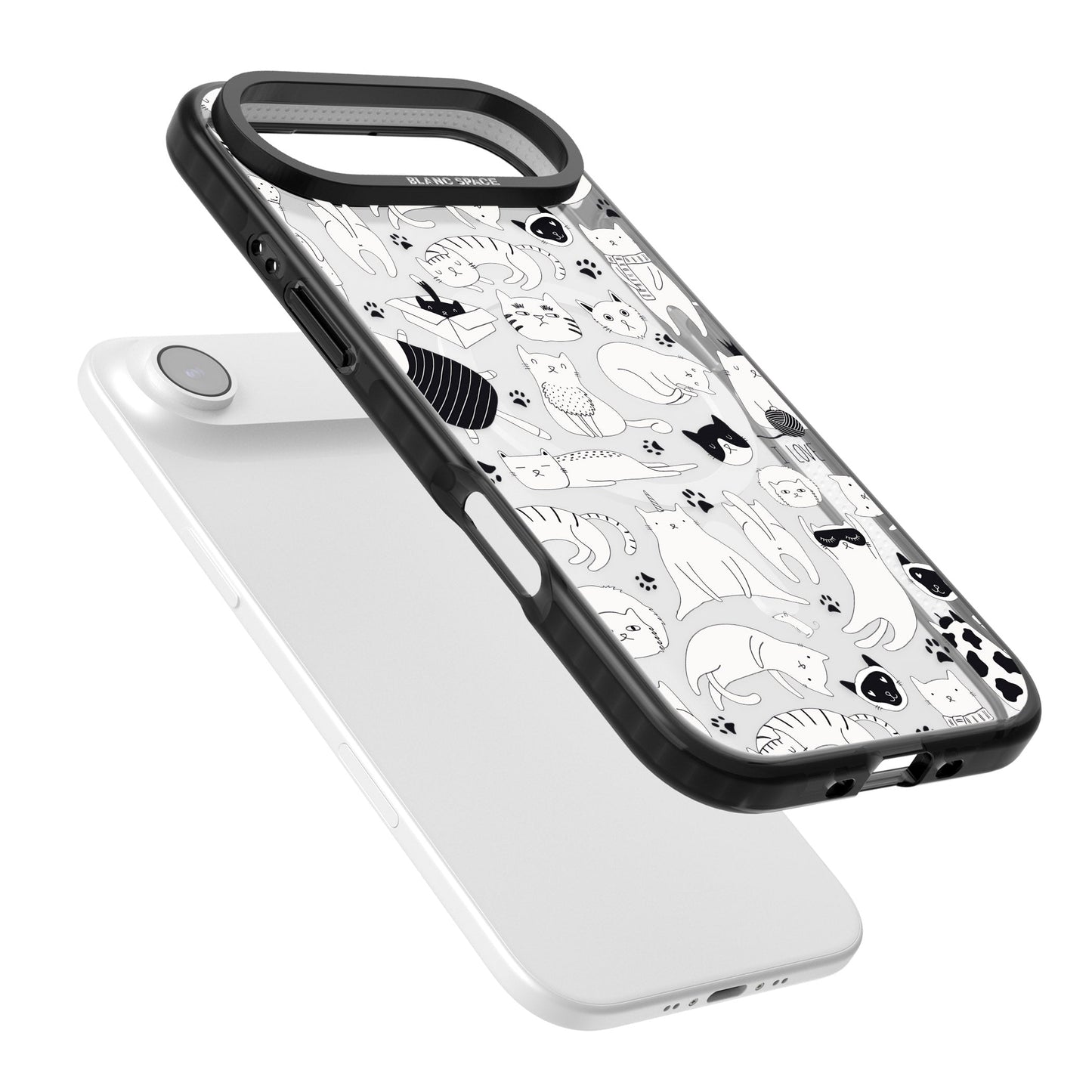 Cartoon Cat Collage Black & White