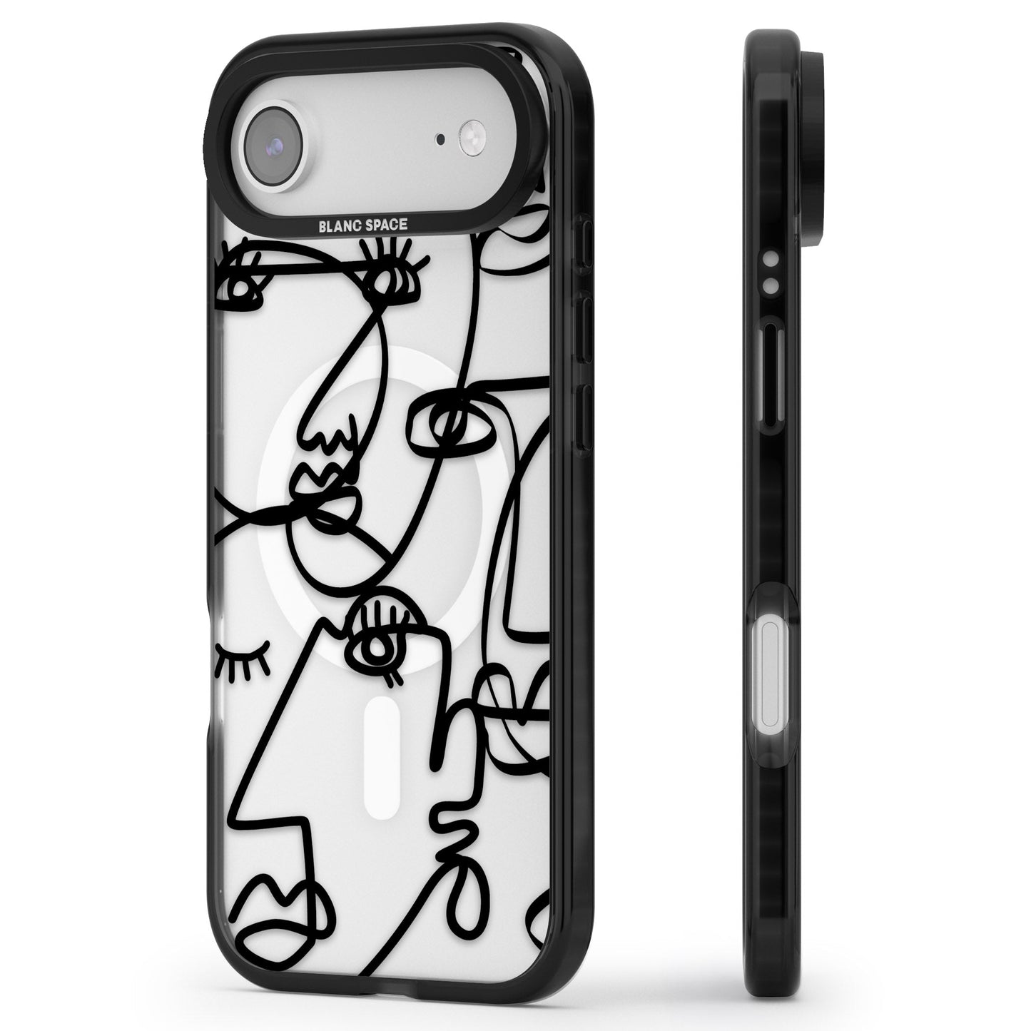 Abstract Line Art Black Clear