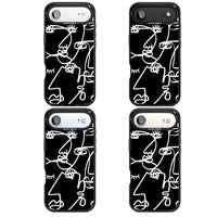 Art abstrait au trait blanc et noir