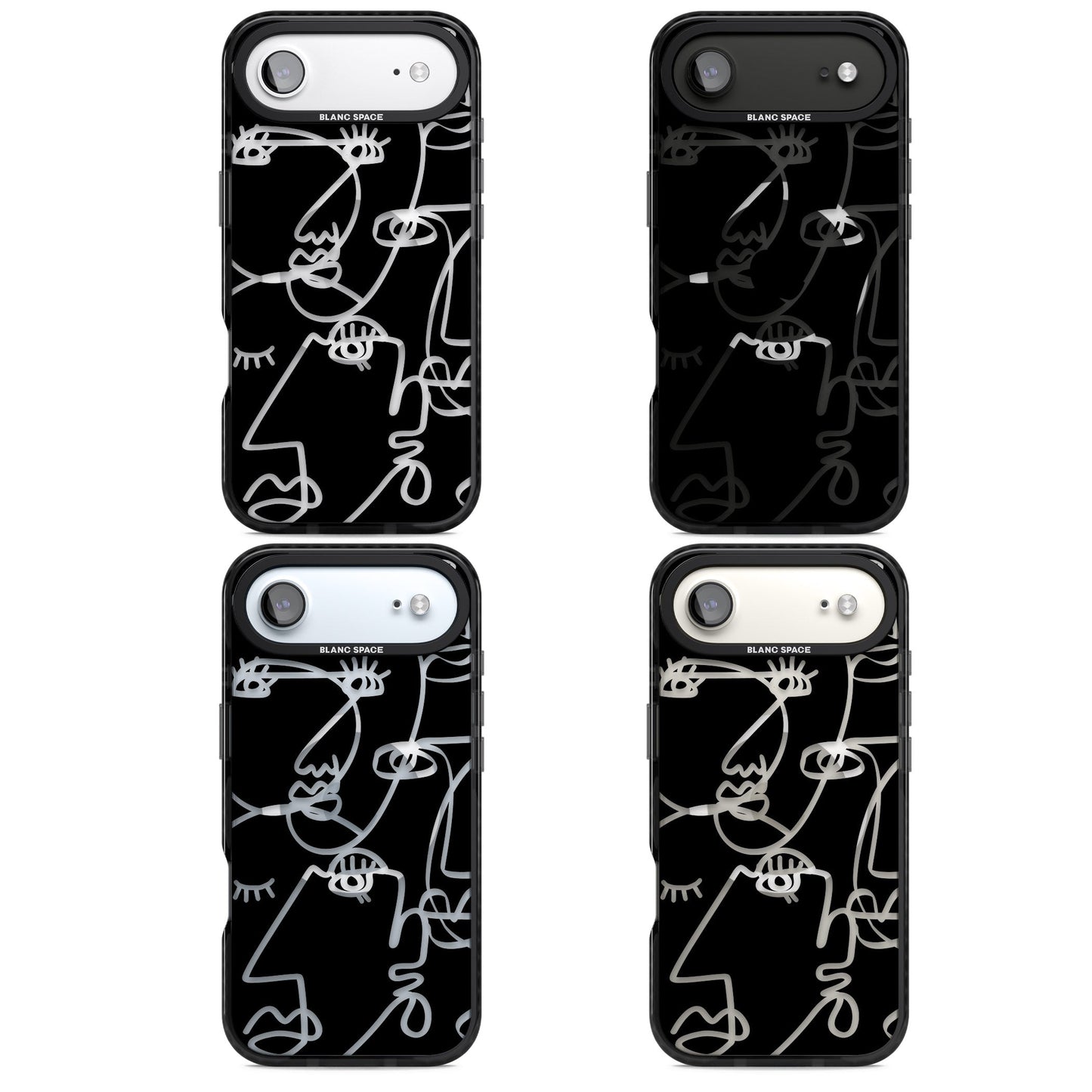 Abstract Line Art Clear Black