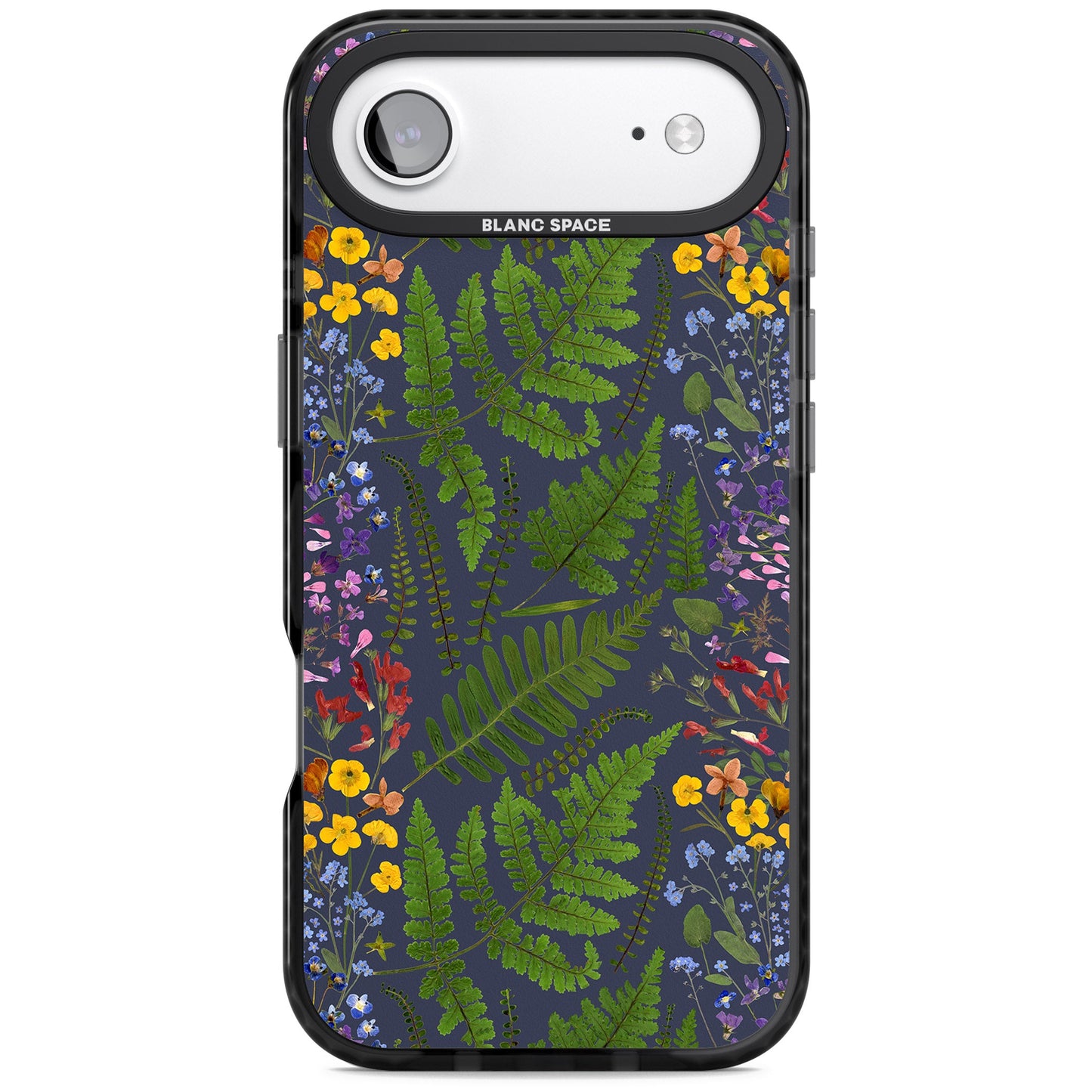 Busy Floral And Fern Design Navy