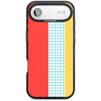 Grille abstraite rouge, bleue, jaune