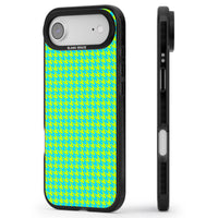 Neon Lime & Turquoise Houndstooth