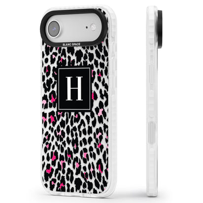 Personalised Clear Pink Leopard Monogram