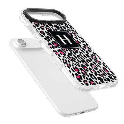 Personalised Clear Pink Leopard Monogram
