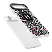 Personalised Clear Pink Leopard Monogram