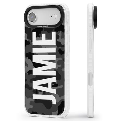 Personalised Black Camo Name Vertical