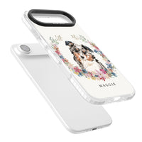 Personalised Australian Shepherd Floral Portrait