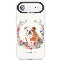 Personalised English Bulldog Floral Portrait