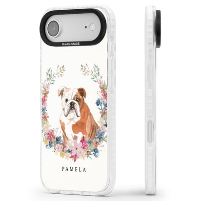 Personalised English Bulldog Floral Portrait