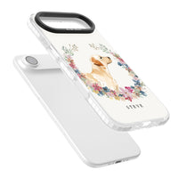 Personalised Yellow Labrador Floral Portrait