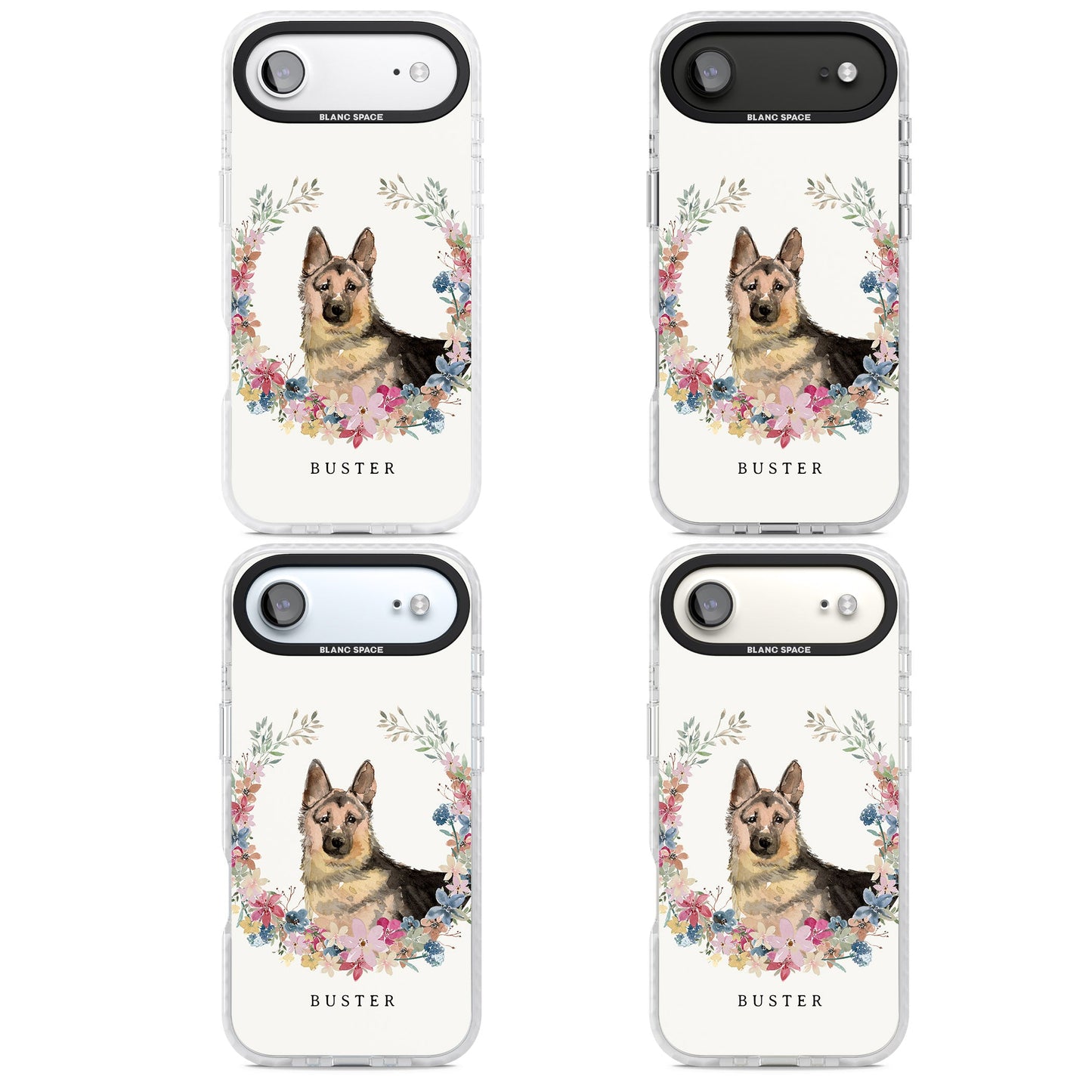 Personalised German Shepherd Floral Portrait